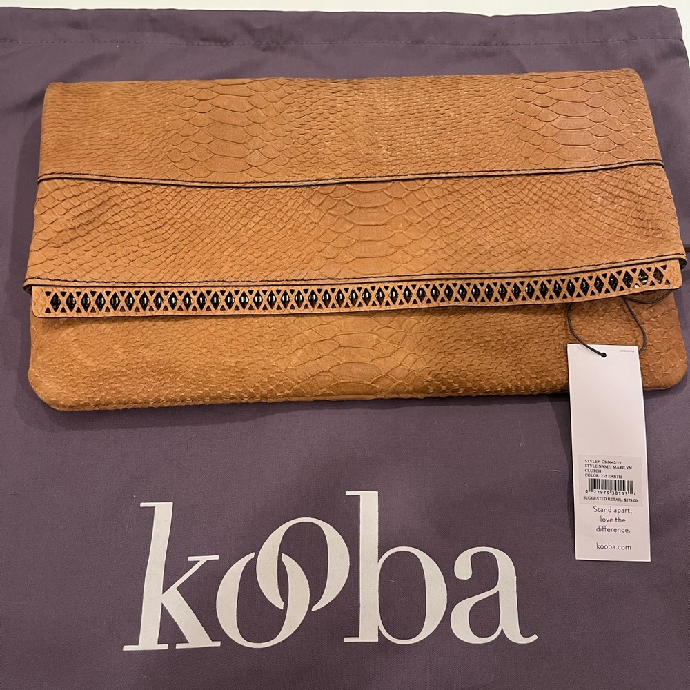 Kooba clutch Earth brown NWT $150 // Retail $278
